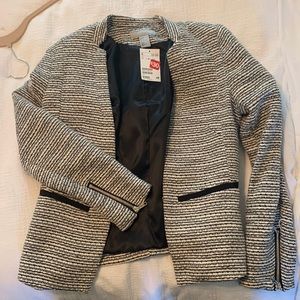 Black and white tweed style blazer